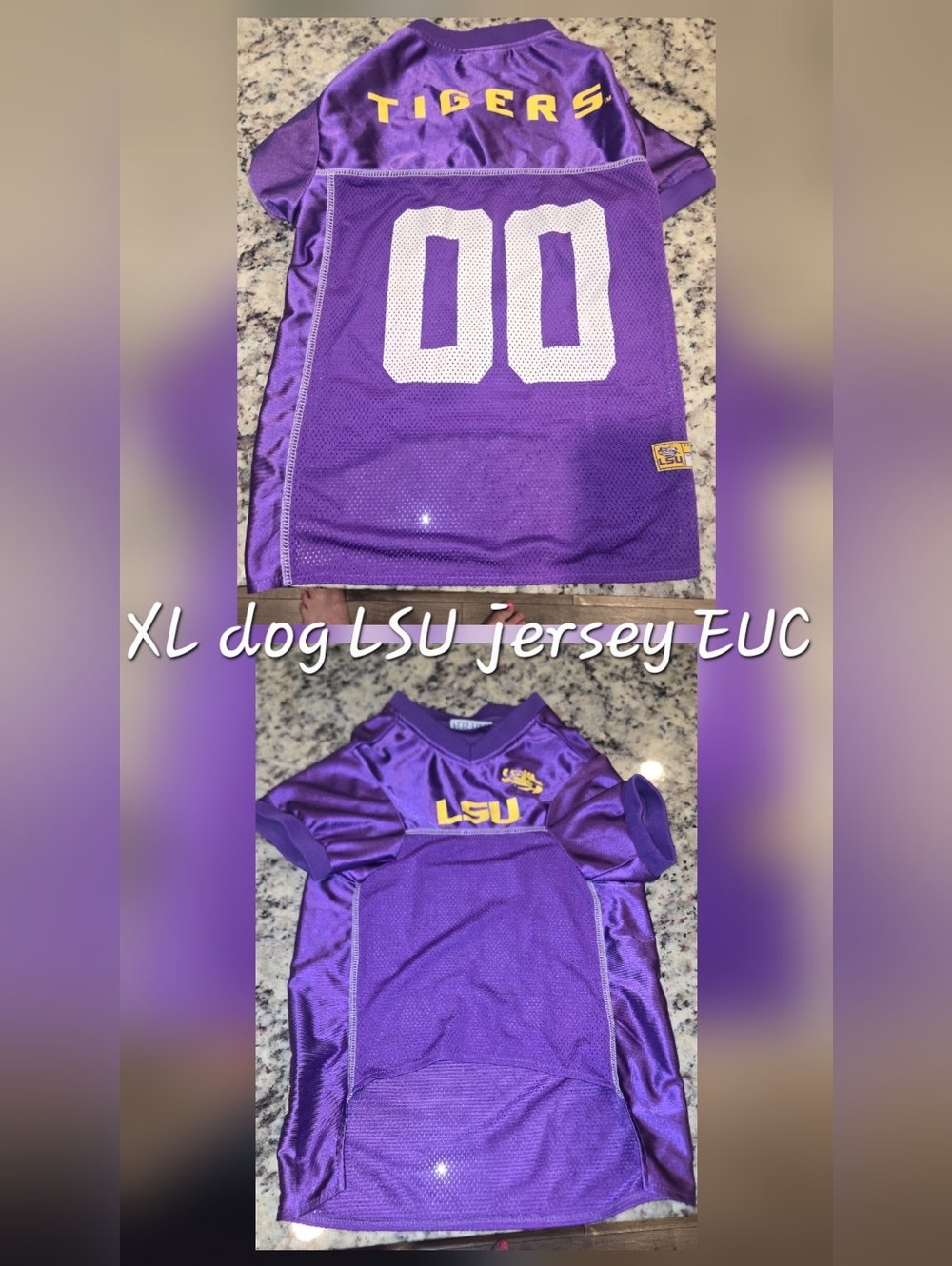 LSU Purple Pet Jersey with White Number